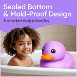 Huge Rubber Duck - 13.3" Inches - Extra-Large Rubber Ducky for Bathtub, Pool, or Bathroom Decor - Oversized Bath Toy in Giftable Polybag - Yellow, Purple, Blue, Pink