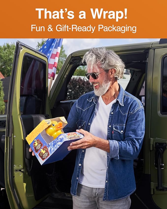 Giant Gold Rubber Duck - 10.5" Inches