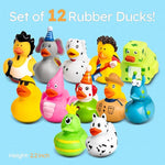 Rubber Ducks - 12 Piece Bulk Pack for Bath, Pool, Party, Cruise, Jeep Ducking, Decoration & More - Small Assorted Funny Toy Duckies