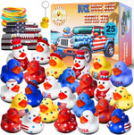 Jeep Ducks for Ducking Patriotic Refill Kit- 75 piece kit including 25 Rubber Ducks, 25 Jeep Ducking Cards & 25 Rubber Bands plus Official Duck Duck Jeep Mobile App - Happy Duckers