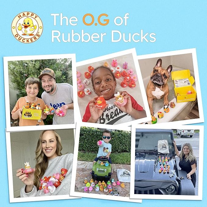 Rubber Ducks - 20 Piece Bulk Pack for Bath, Pool, Party, Cruise, Jeep Ducking, Decoration & More - Small Assorted Funny Toy Duckies