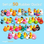 Rubber Ducks - 50 Piece Bulk Pack for Bath, Pool, Party, Cruise, Jeep Ducking, Decoration & More - Small Assorted Funny Toy Duckies with Gift Box