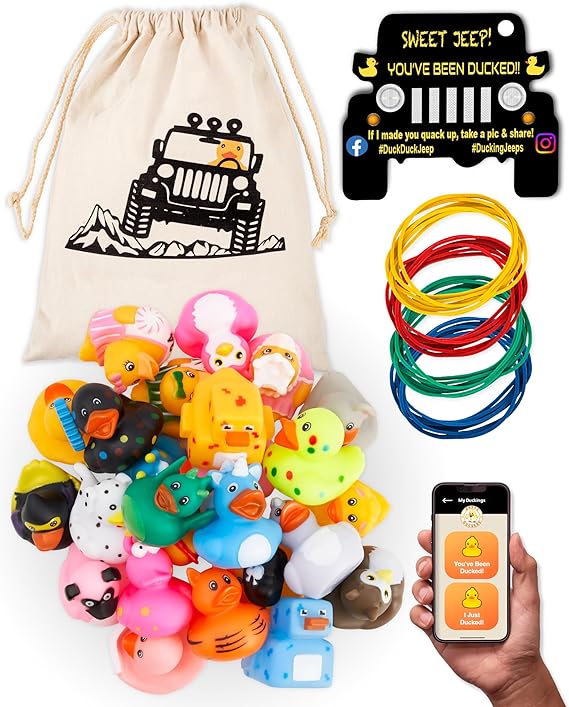 Rubber Ducks Jeep Ducking - 76 piece kit including Bag