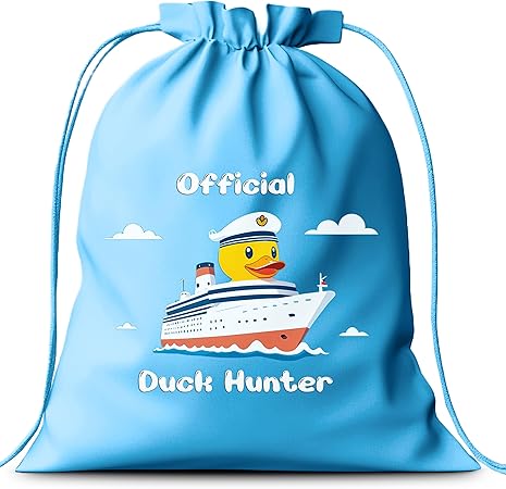 Cruise Ducks Hunter Bag - 15" x 12" Drawstring Storage for Up to 50 Rubber Ducks - Lightweight & Durable Fabric - Ideal for Cruise Ducks Set - Great for All Major Cruise Lines & Gift Idea