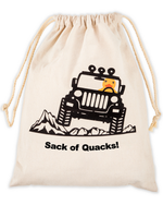 Sack of Quacks - Jeep Ducks for Ducking Drawstring Duck Bag - 14" x 11"