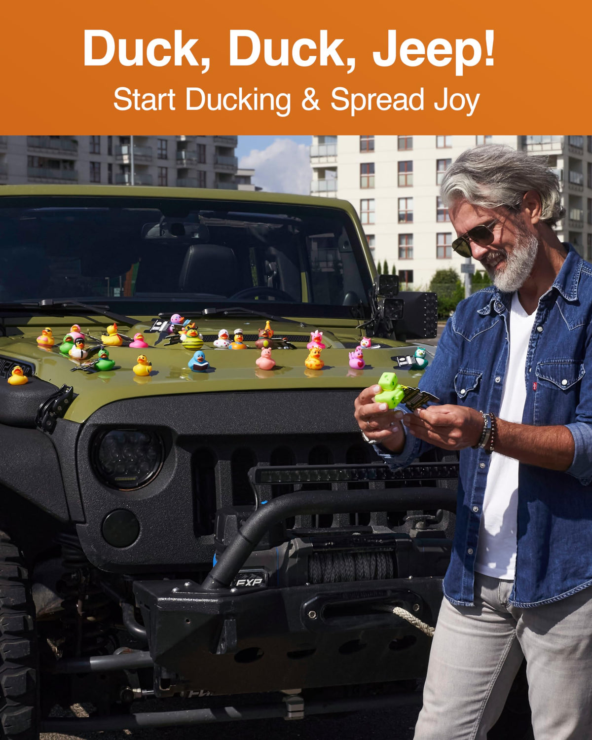 Rubber Ducks Jeep Ducking - 76 piece kit including Bag